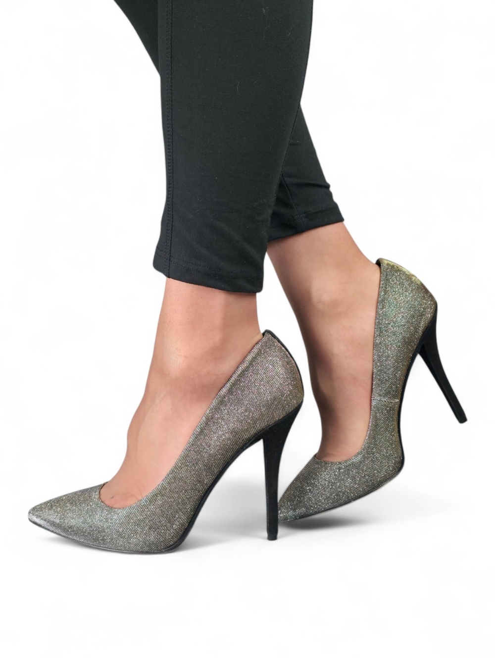 Brian Atwood Metallic Gold Shimmer Pointed Toe Pumps - Size 9